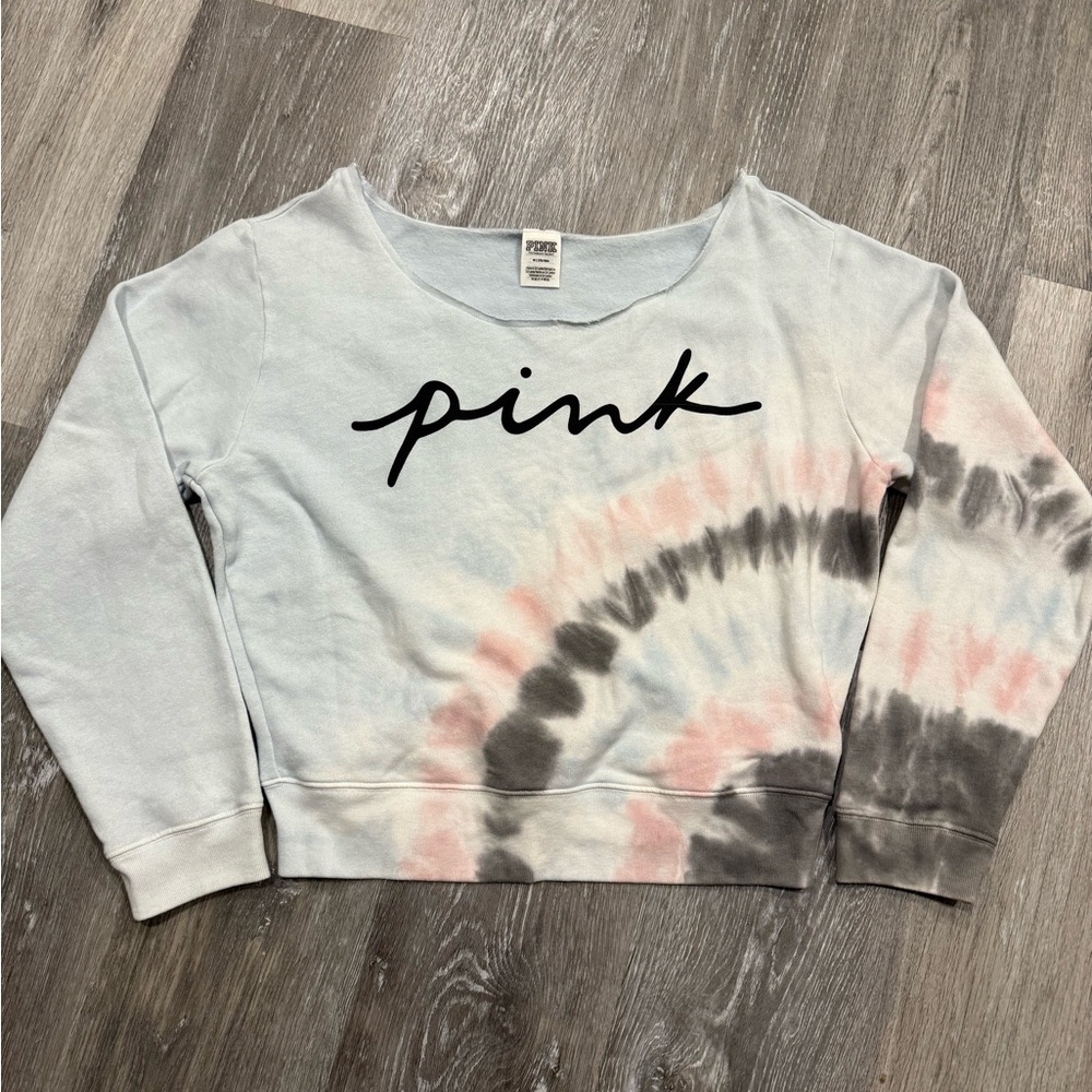 Victoria’s Secret  PINK Tie-Dye off the shoulder sweatshirt